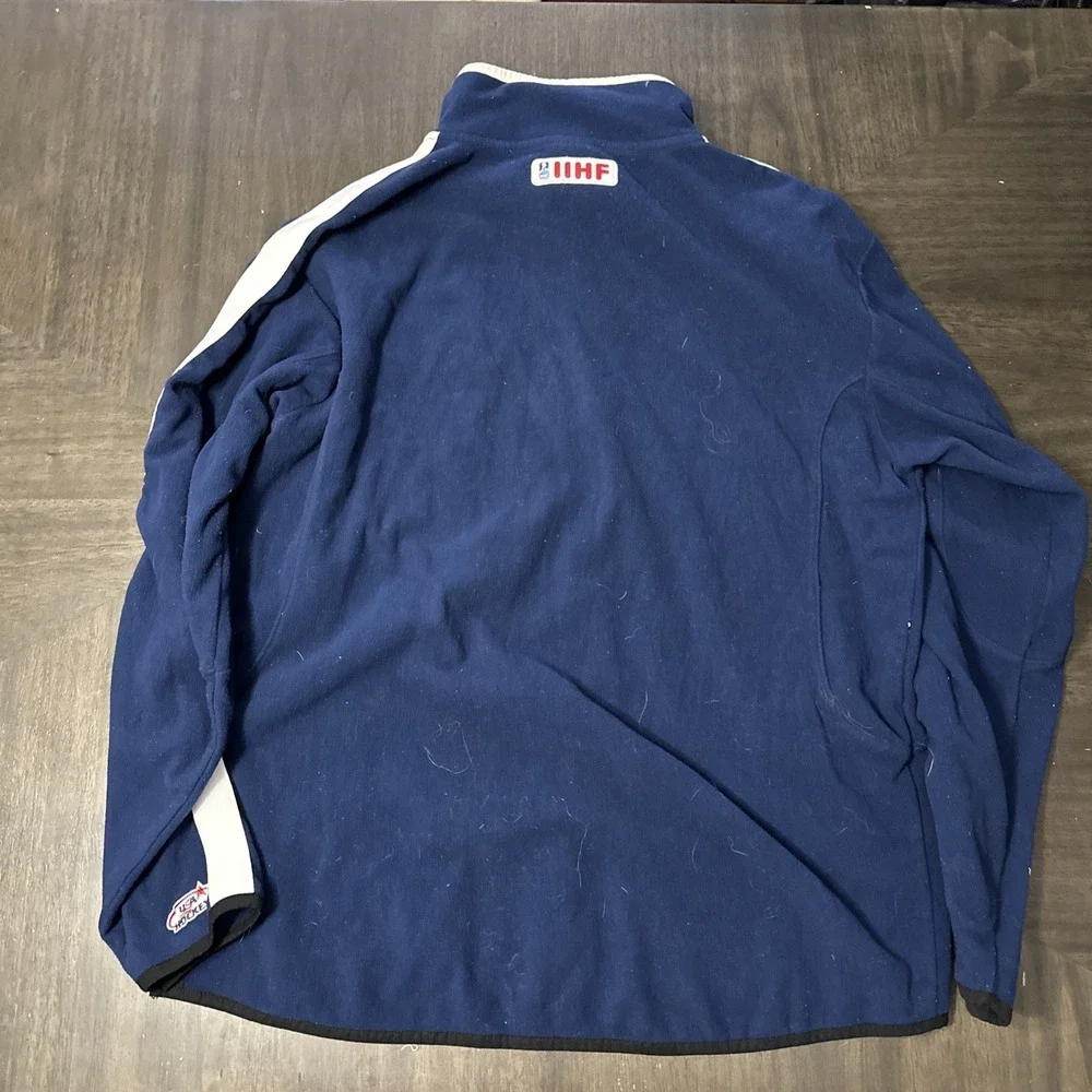 Vintage 1990s Nike USA Hockey University Fleece Pullover Half Zip Men's Large